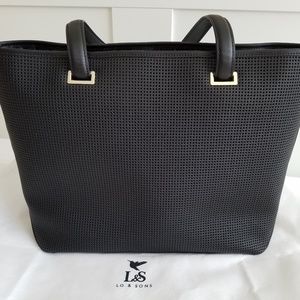 Lo & Sons Black Perforated Seville Tote - 13"